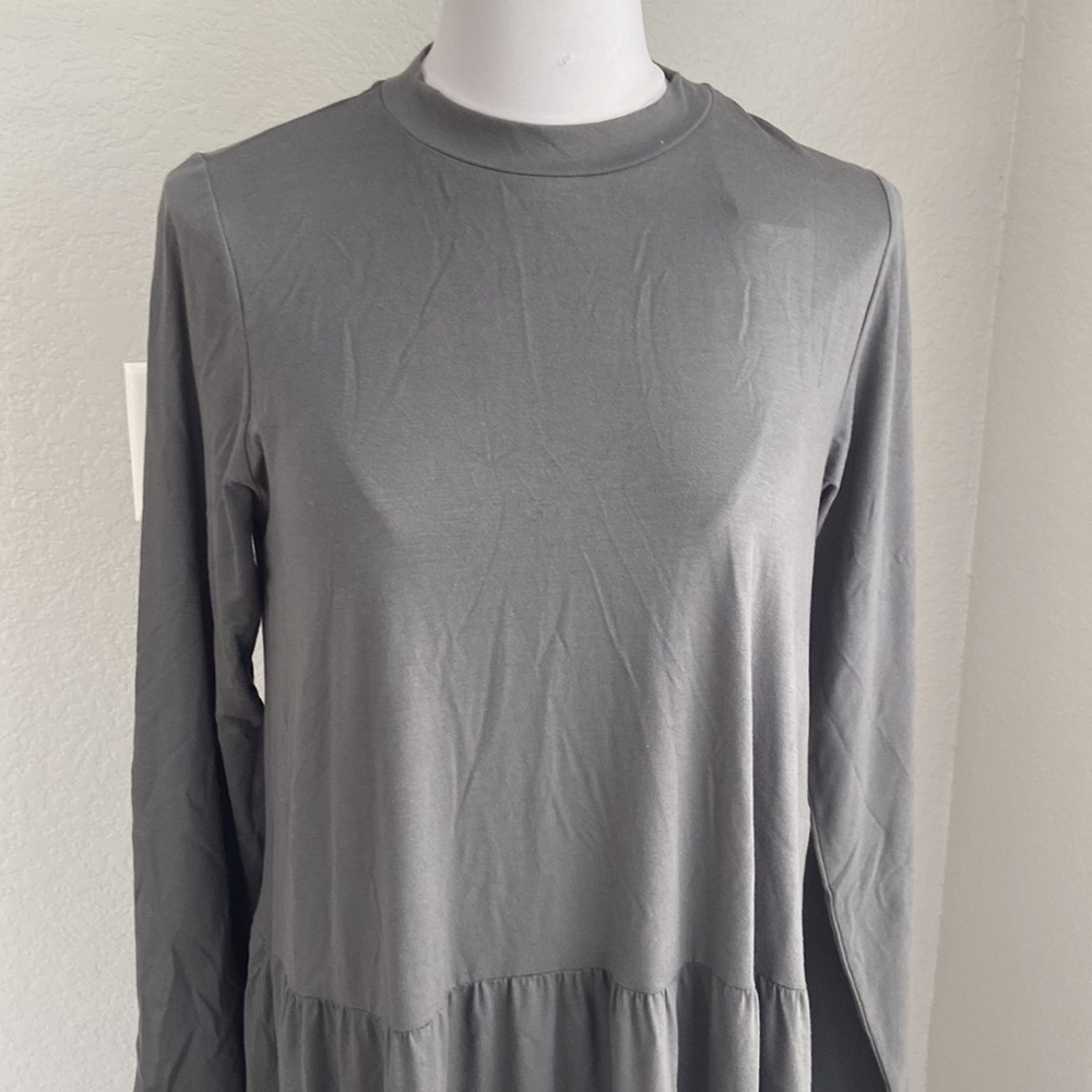 Eileen Fisher crew neck long sleeve Jersey Dress - Picture 4 of 9